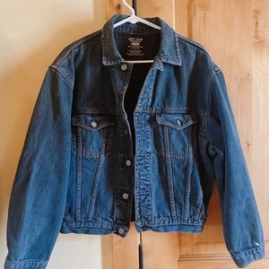 Flannel lined vintage denim jacket